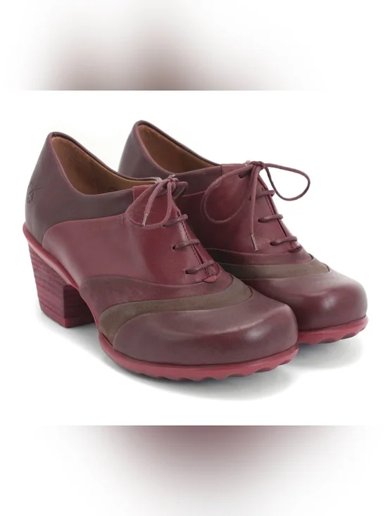 Fluevog Hopefuls Vow In Burgandy Fits Like 9-9.5 Size 10 Rounded Toe Laces - Picture 16 of 16